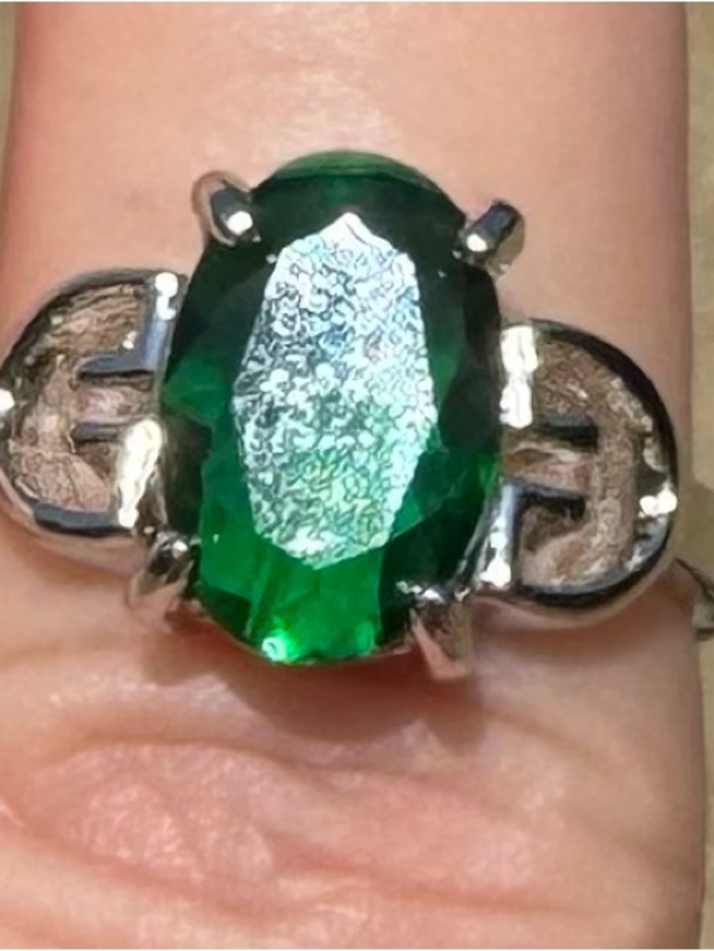 Emerald Green Oval Crystal Ring - Women Jewelry